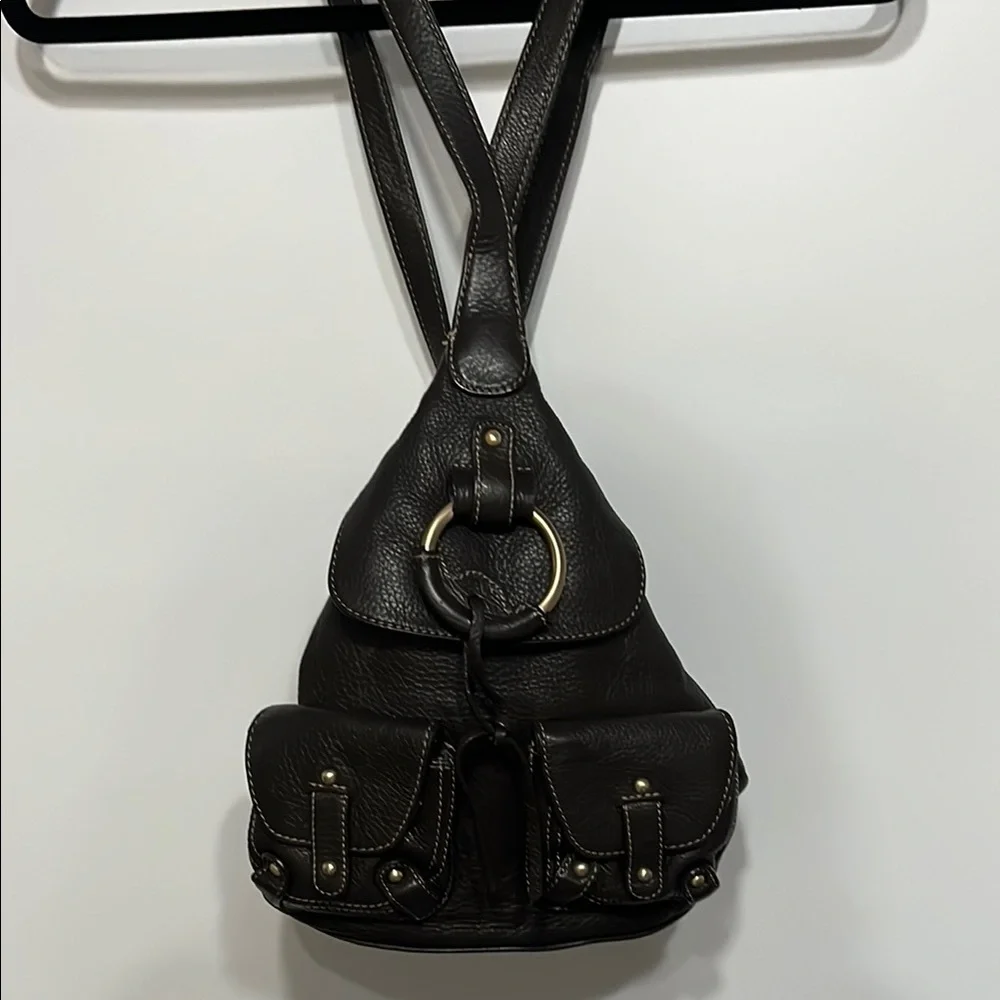 JONES NEW YORK Black Leather backpack - Picture 3 of 9